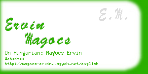 ervin magocs business card